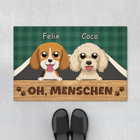 2954DGE1 oh menschen personalisierte fussmatte fur hundeliebhaber 2954