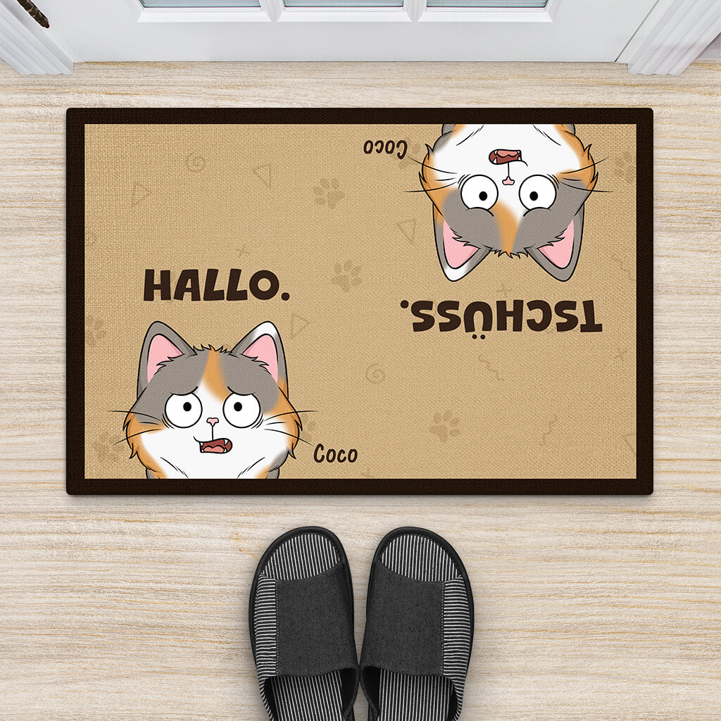2995DGE2 hallo tschuss  personalisierte fussmatte fur katzenliebhaber_5da8e97e 4b01 45e1 b44c 808c1593b5da