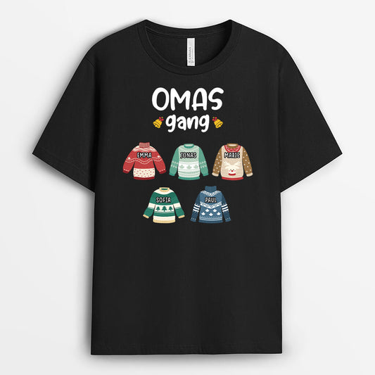 3037AGE1 opas papas bande  personalisiertes t shirt fur manner zu weihnachten