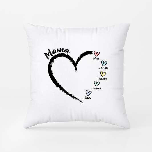 3044PGE2 mama und kinder herzen buntstifte personalisiertes geschenk  oma  mama kissen 3044p8f5a