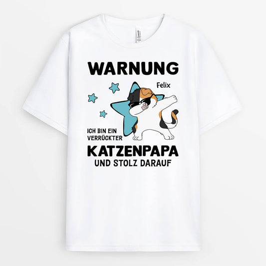 3165AGE2 warnung ich bin eine verruckte katzenmama und stolz darauf  personalisierets t shirt fur katzenliebhaber