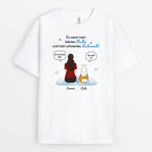 3172AGE1 du warst mein liebstes hallo und mein schwerstes lebewohl  personalisiertes t shirt fur katzenliebhaber