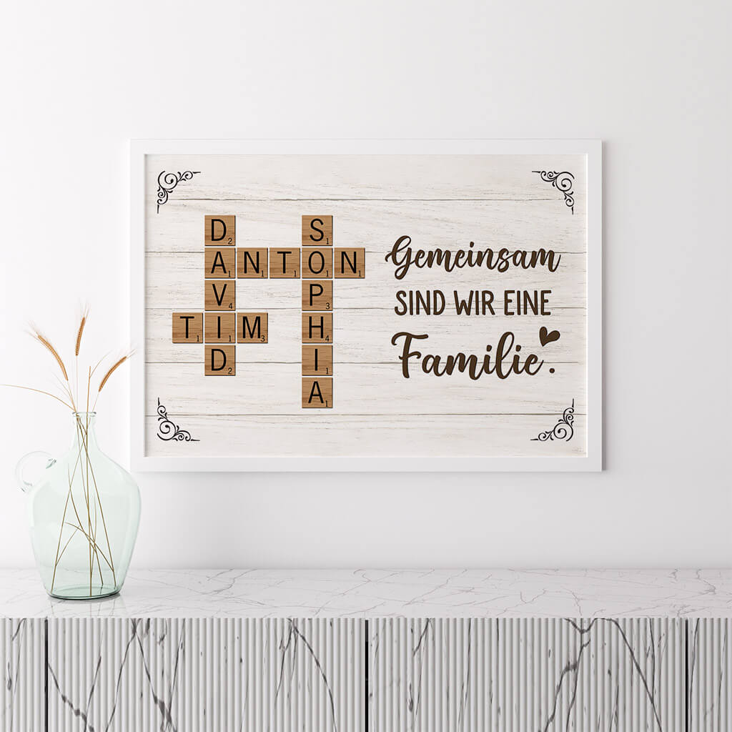 3221SGE3 gemeinsam sind wir eine familie kreuzwortratsel  personalisiertes poster fur die familie_c62c7a2b 09ed 48da 8429 f0c26cd977a9