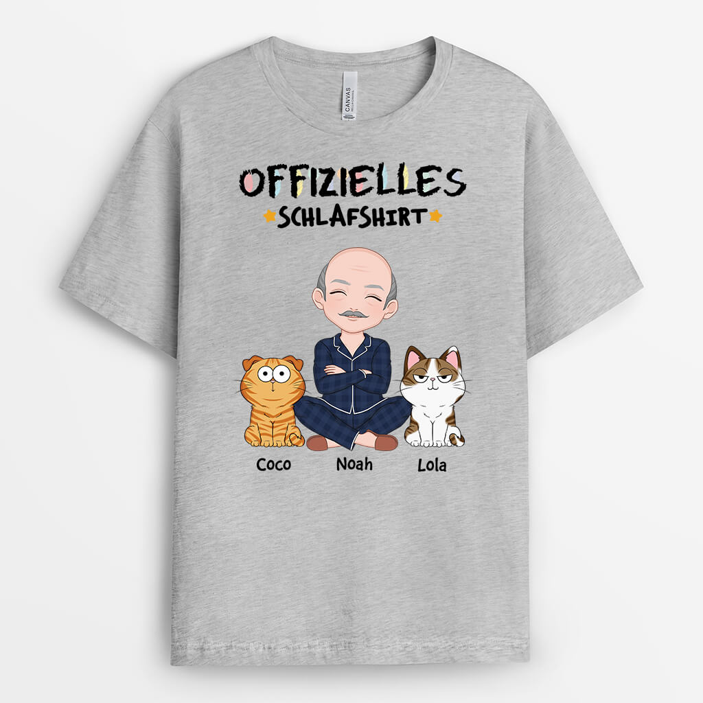 3237AGE2 offizielles schlafshirt  personalisiertes t shirt fur katzenliebhaber