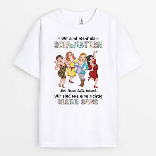 3257AGE1 wir sind mehr als freunde wir sind wie eine richtig kleine gang  personalisiertes t shirt fur geschwister