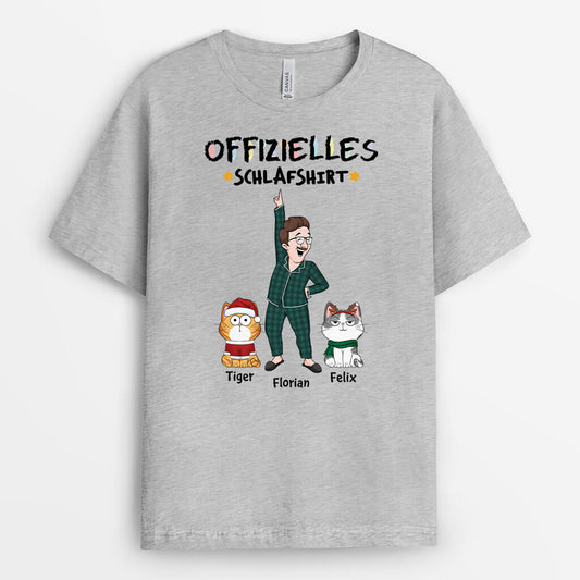 3271AGE2 offizielles schlafshirt wachsmalstift  personalisiertes t shirt fur katzenliebhaber