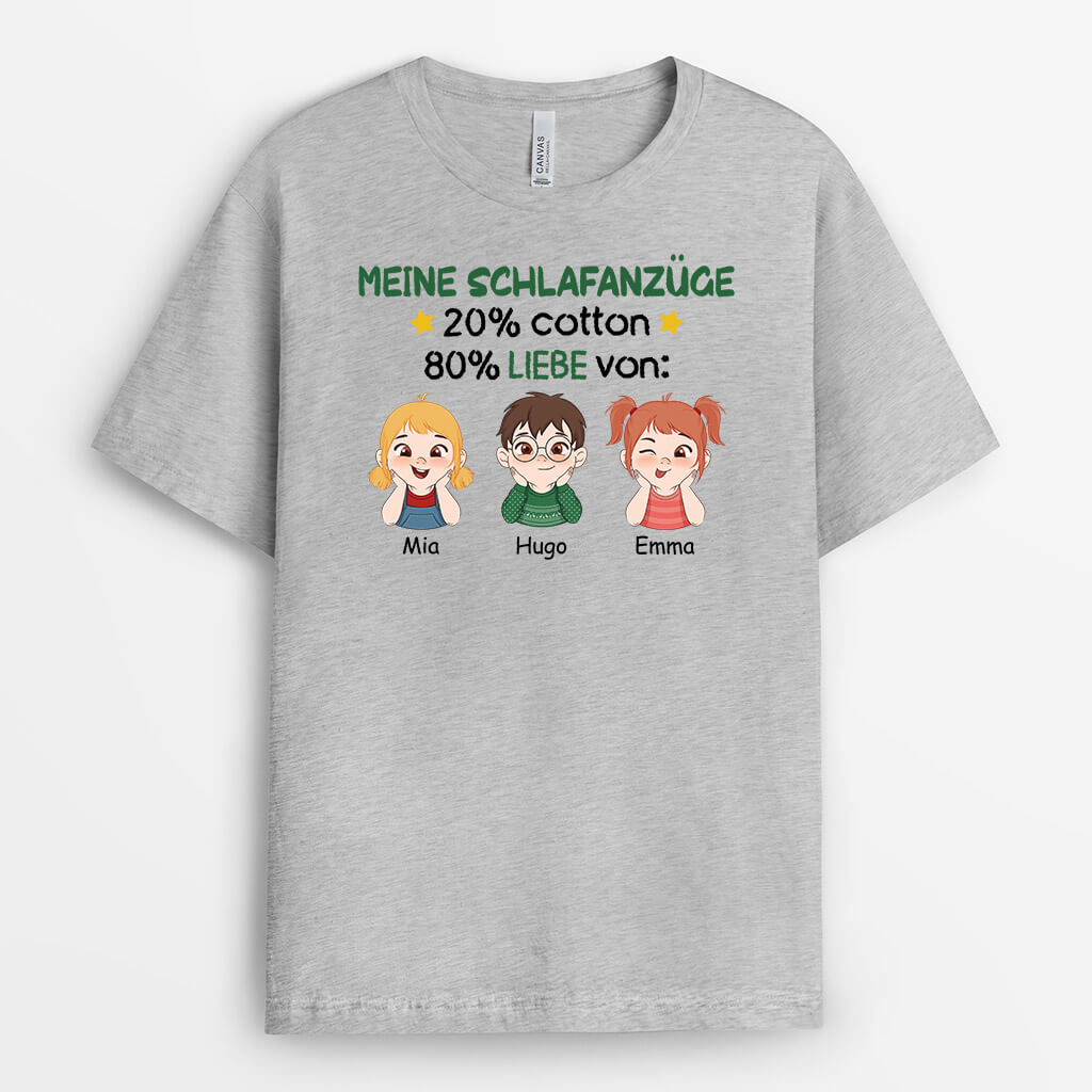 3296GE2 meine pyjamas 20_ baumwolle 80_ liebe von  personalisiertes t shirt fur grosseltern eltern