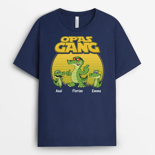 3309AGE1 opas papas bande krokodile  cooles t shirt fur manner im retro stil personalisiert