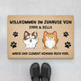 3336DGE1 herzlich willkommen bei  personalisierte fussmatte fur katzenbesitzer