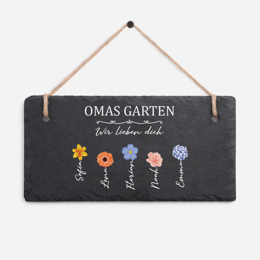 3340AGE1 omas garten wir lieben dich schiefer gartenschild personalisiert omamama 3340ae8l7a