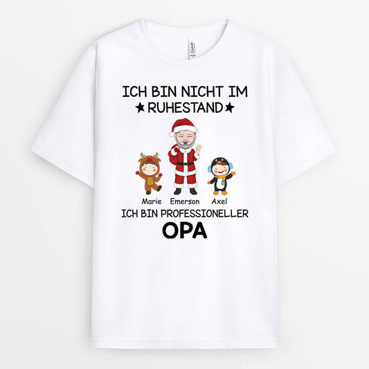 3352AGE1 ich bin nicht im ruhestand ich bin ein professioneller opa  personalisiertes t shirt fur opas zu weihnachten