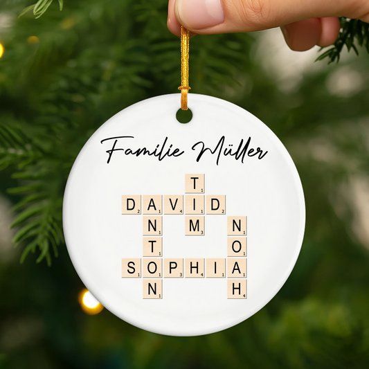 3370OGE2 personalisierte kreuzwortratsel keramik ornamente familie zu weihnachten 3370O6T5I