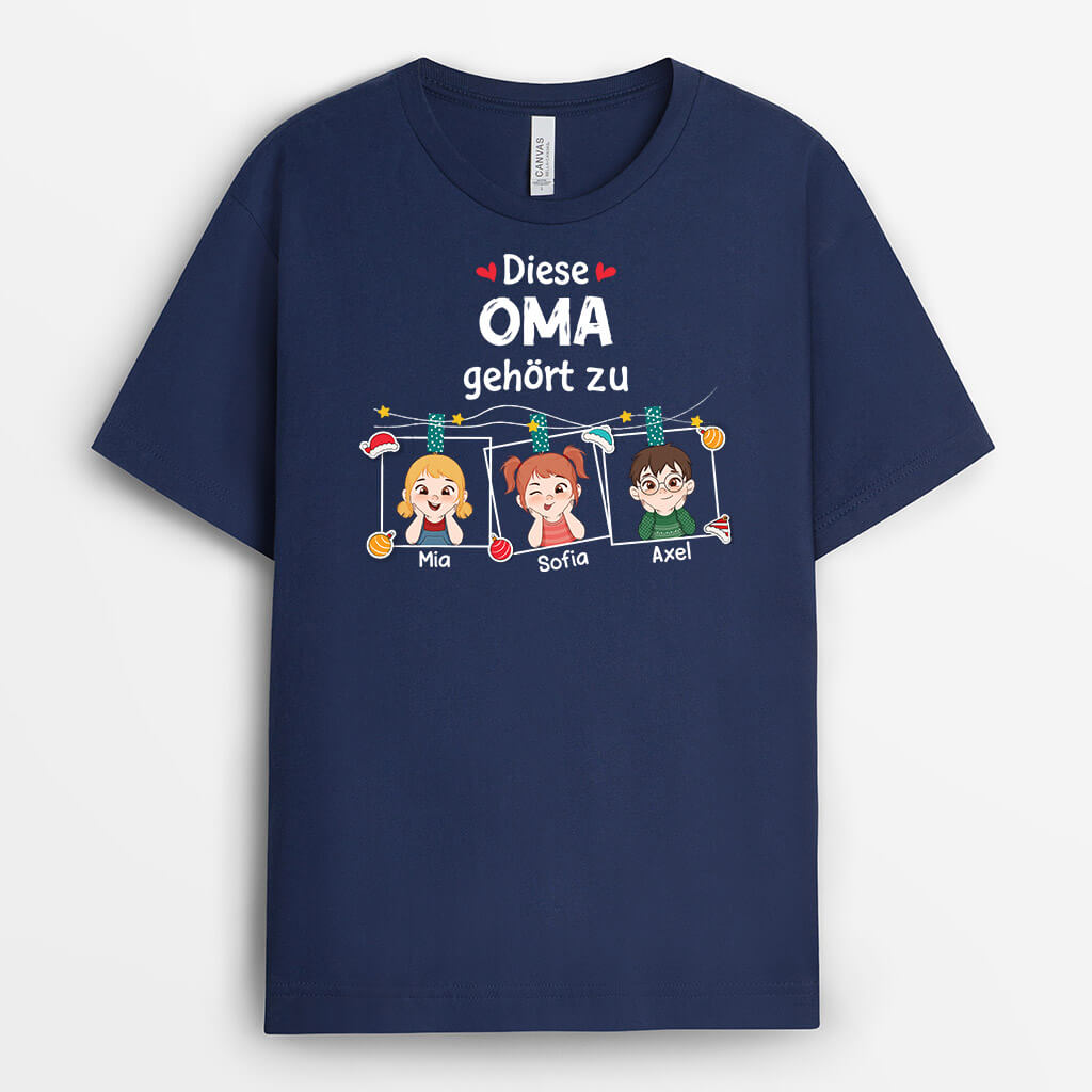 3385AGE2 dieser opa papa gehort zu weihnachten  personalisiertes t shirt fur manner