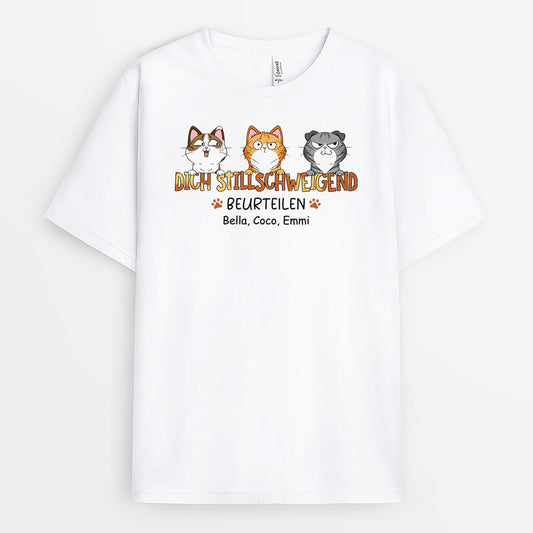 3390AGE1 dich stillschweigend beurteilen  personalisiertes t shirt fur katzenliebhaber