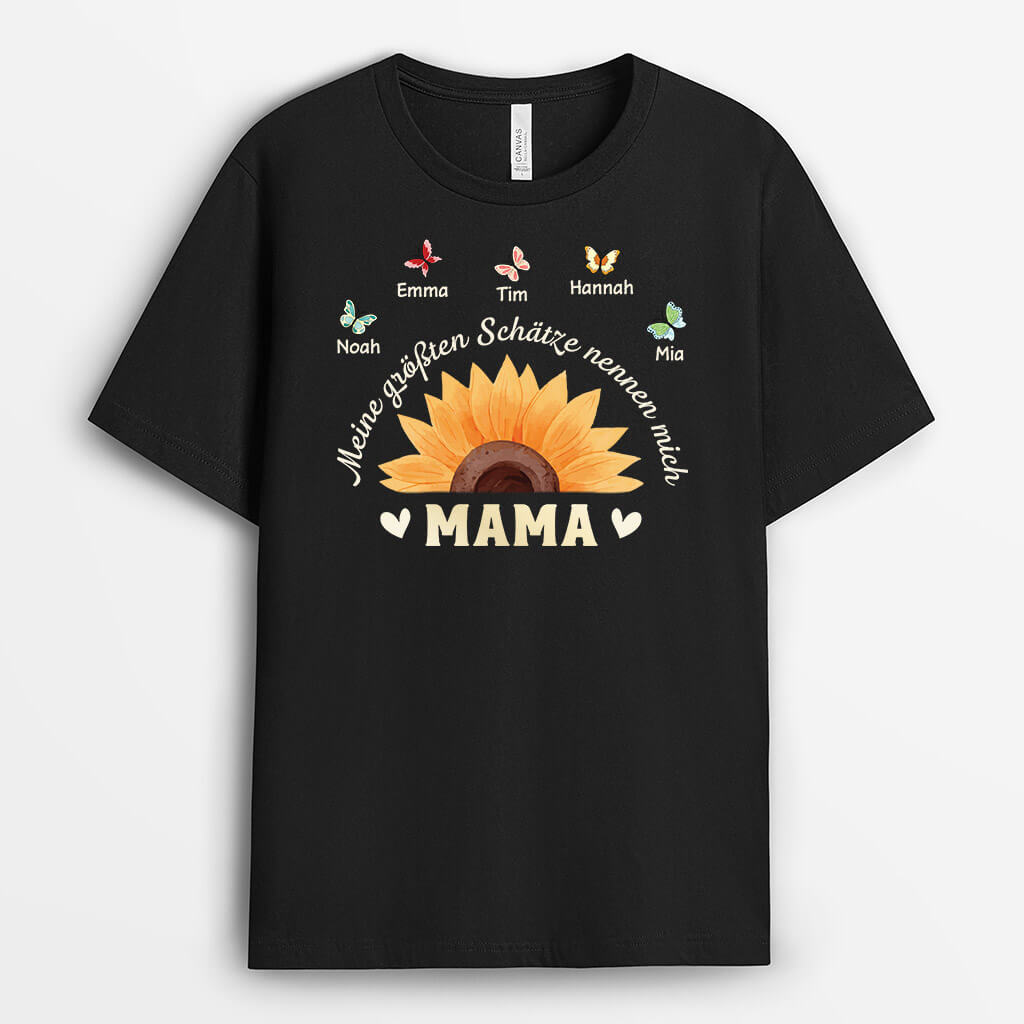 3392AGE2 meine grossten schatze nennen mich oma mama  personalisiertes t shirt fur damen