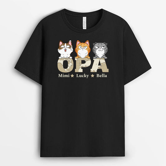 3410AGE2 papa und katzen  personalisiertes t shirt fur katzenhalter im retro stil