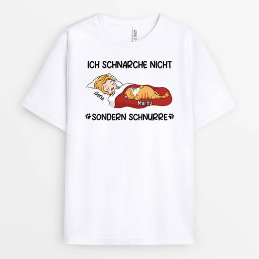 3414AGE1 ich schnarche nicht sondern schnurre  lustiges t shirt fur katzenbesitzer personalisiert