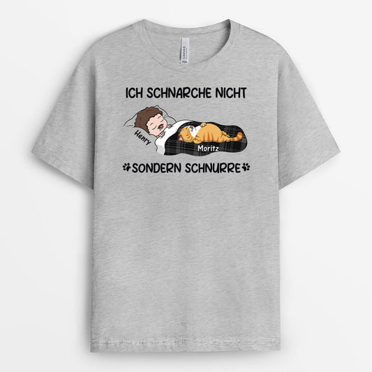 3414AGE2 ich schnarche nicht sondern schnurre  lustiges t shirt fur katzenbesitzer personalisiert
