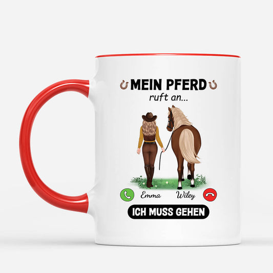 3426MGE2 meine pferde rufen menschen und pferde  personalisierte tasse fur pferdeliebhaber