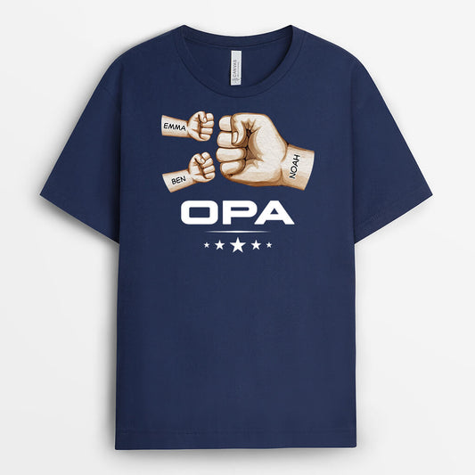 3509AGE2 papas  personalisiertes t shirt fur papas mit faustmotiv im aquarellstil