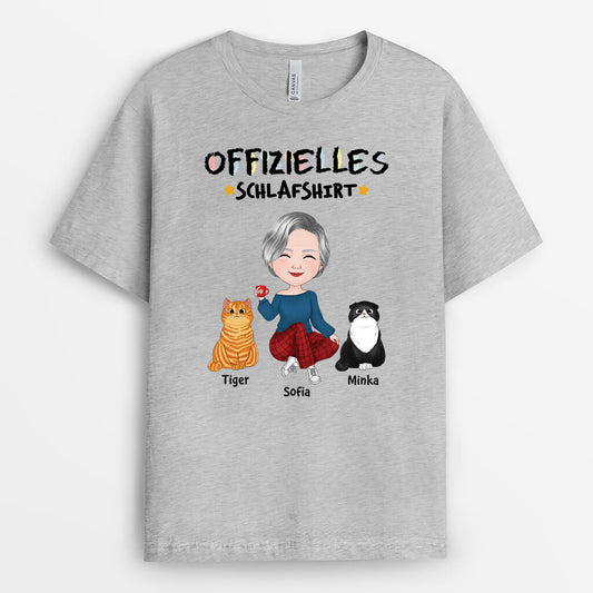 3520AGE2 offizielles schlafshirt katzen und katzenbesitzer  personalisiertes t shirt fur katzenliebhaber