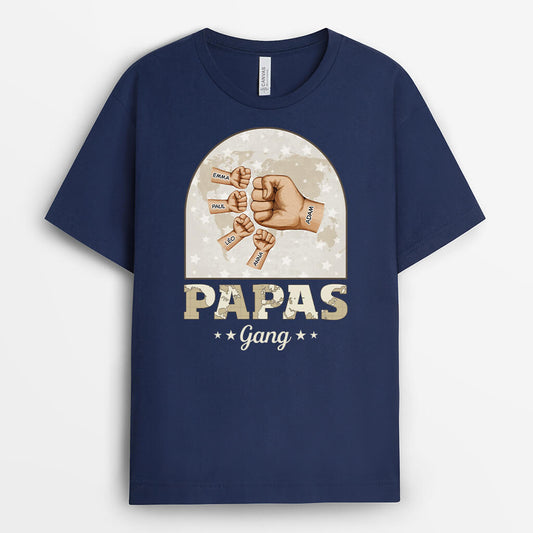 3546AGE2 opas papas bande karte hand geballt  personalisierte t Shirt fur manner