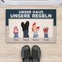 3579DGE2 unser haus unsere regeln familie beine  personalisierte leinwand fur die familie