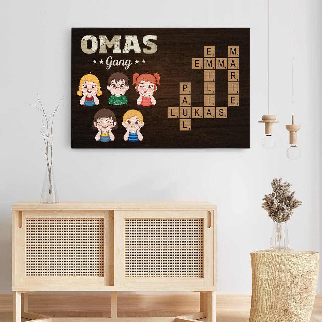 3597CGE3 omas mamas gang personalisierte leinwand fur mama oma mit kreuzwortratsel design 3957c