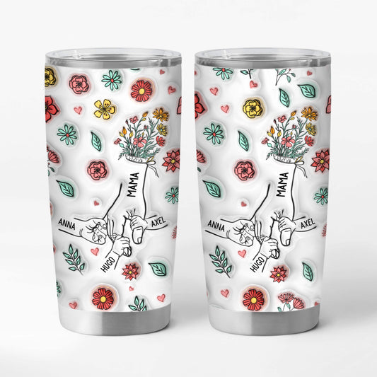 3606TGE1 3d druck effekt oma und enkel hand in hand blumen personalisierter thermobecher 20oz fur omas 3606T9M5A