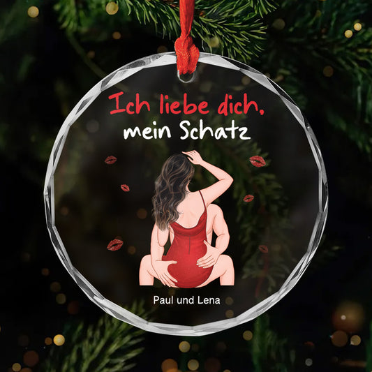 3671OGE1 ich liebe dich schatz personalisierter weihnachtsschmuck_ glas paar 3671O6T5G