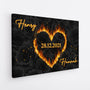 3690CGE2 brennendes herz  personalisierte leinwand fur paare