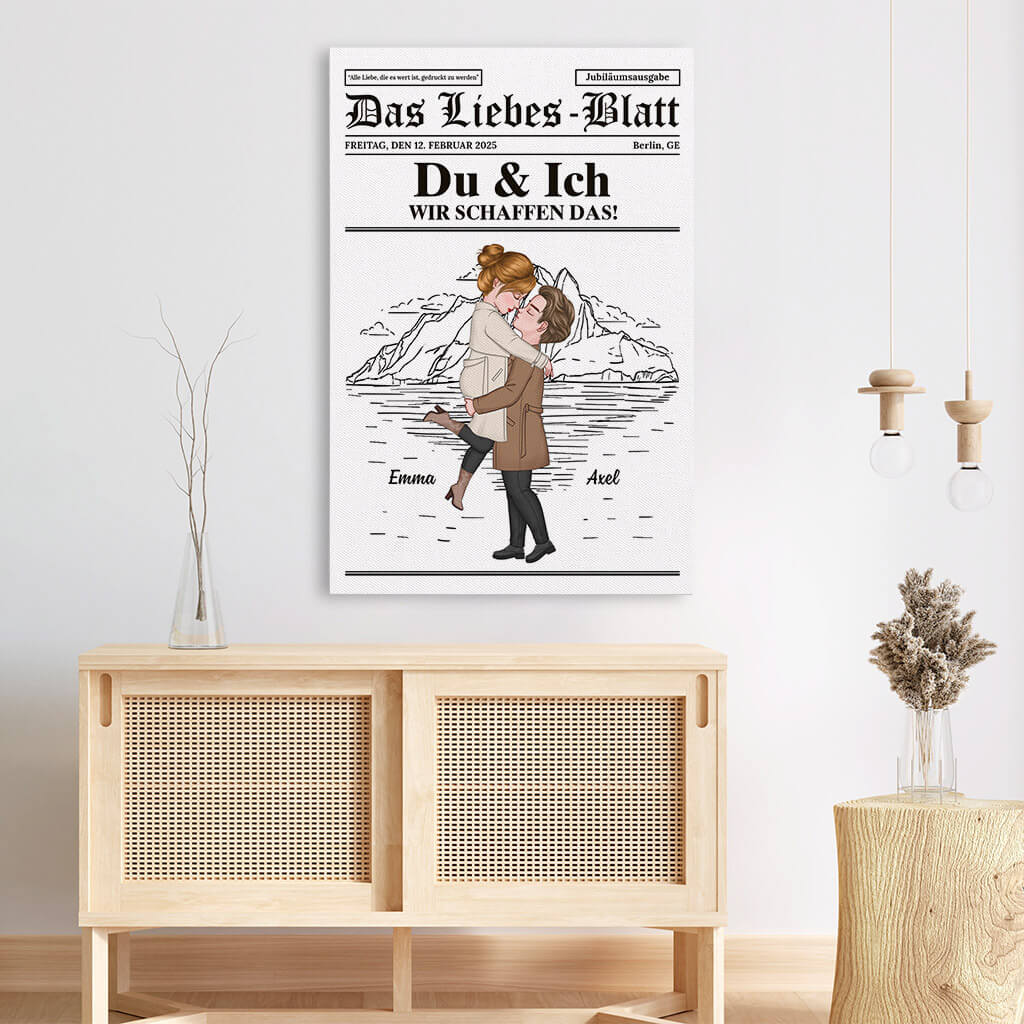 3701CGE3 alle liebe die es wert ist gedruckt zu werden  personalisierte leinwand fur paare zum jahrestag