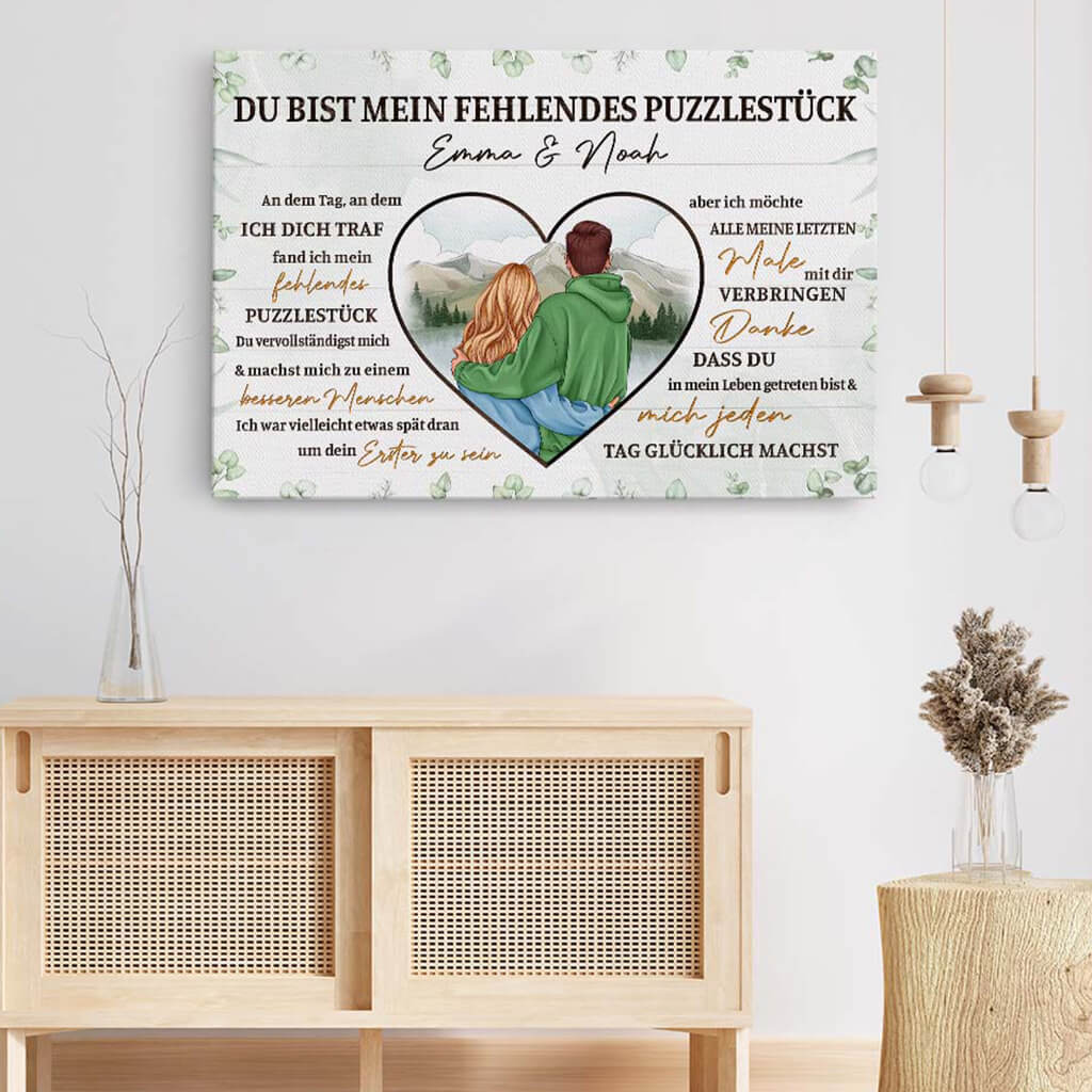 3702CGE3 du bist mein fehlendes puzzlestuck  romantische leinwand fur paare personalisiert