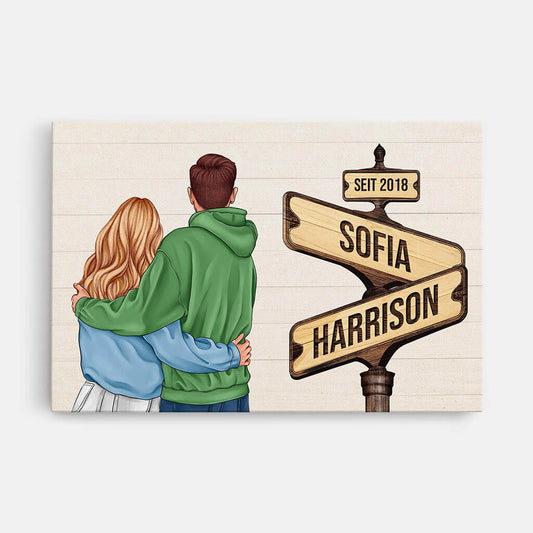 3706CGE1 strassenschild  personalisierte leinwand fur paare zum jahrestag