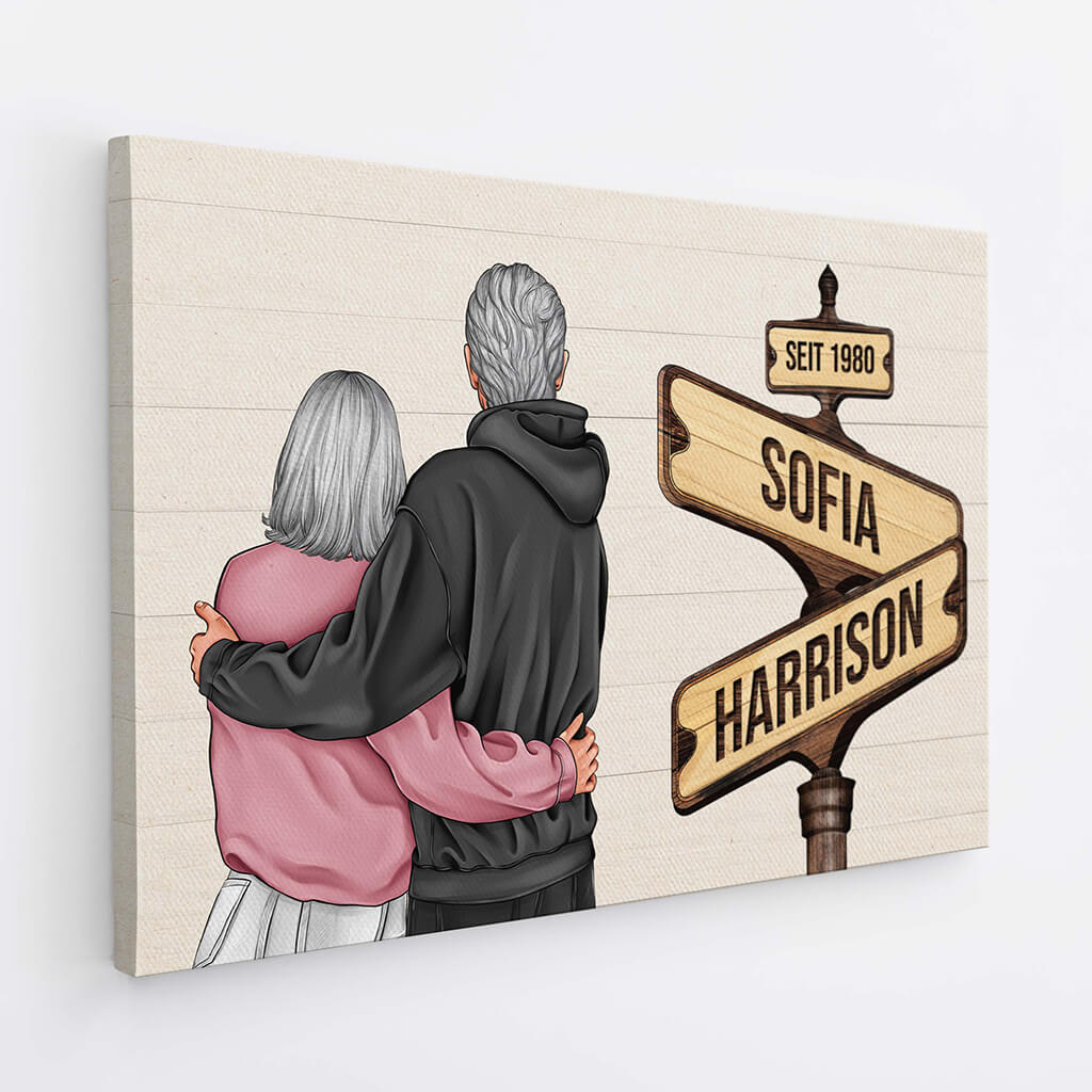 3706CGE2 strassenschild  personalisierte leinwand fur paare zum jahrestag