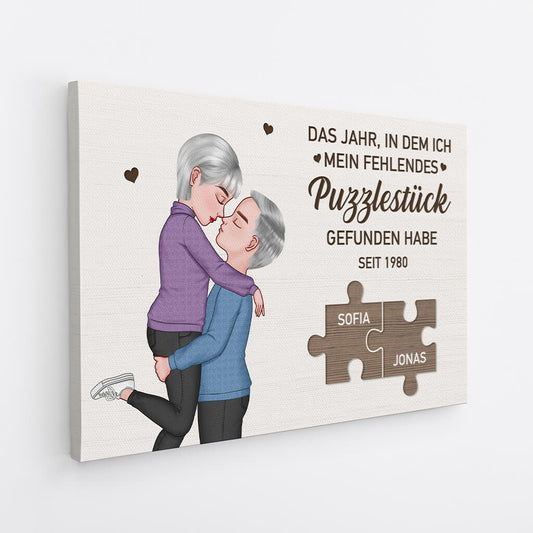 3740CGE2 das jahr in dem ich mein fehlendes puzzlestuck gefunden habe  personalisierte leinwand fur paare