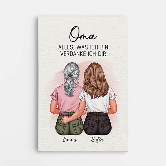3757CGE1 alles was ich bin verdanke ich dir  personalisierte leinwand fur omas 3757CTE5A