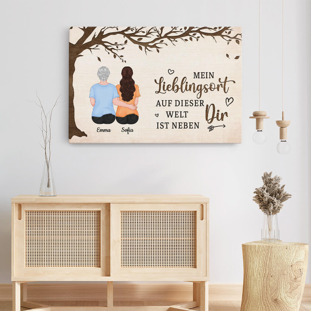 3839CGE3 mein lieblingsort auf dieser welt ist neben dir personalisierte leinwand fur mamas 3839C