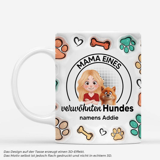 3843MGE1 3d druck effekt mama eines verwohnten hundes namens personalisierte tasse fur frauen 3843M