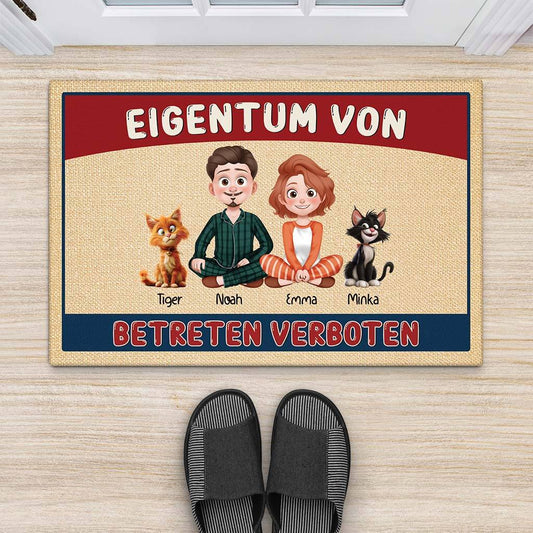 3886DGE2 unser eigentum unbefugtes betreten verboten personalisierte fussmatte fur katzenliebhaber cartoon 3886D6M0I