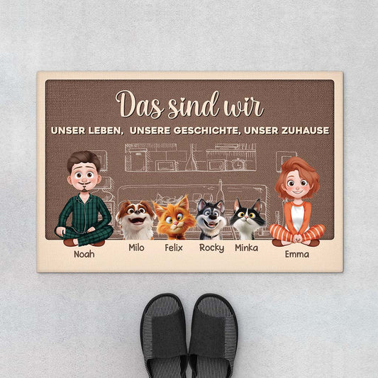 3915DGE1 unser leben unsere geschichte unser zuhause personalisierte fussmatte paar 3915DTM0D_655f1bc6 0618 46c5 a195 88995c6670ee