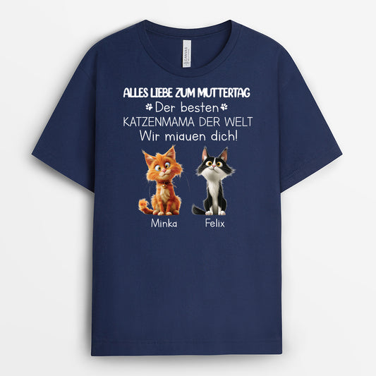 3969AGE2 vatertag katzenpapa wir miauen dich schwarzes t shirt katze personalisiert 3969A8T5D