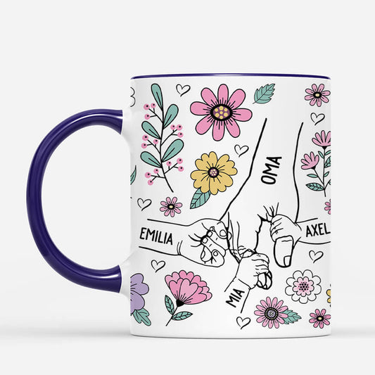 3977MGE2 hand by hand blumen 2d personalisierte tasse fur mamas 3977M8M5A