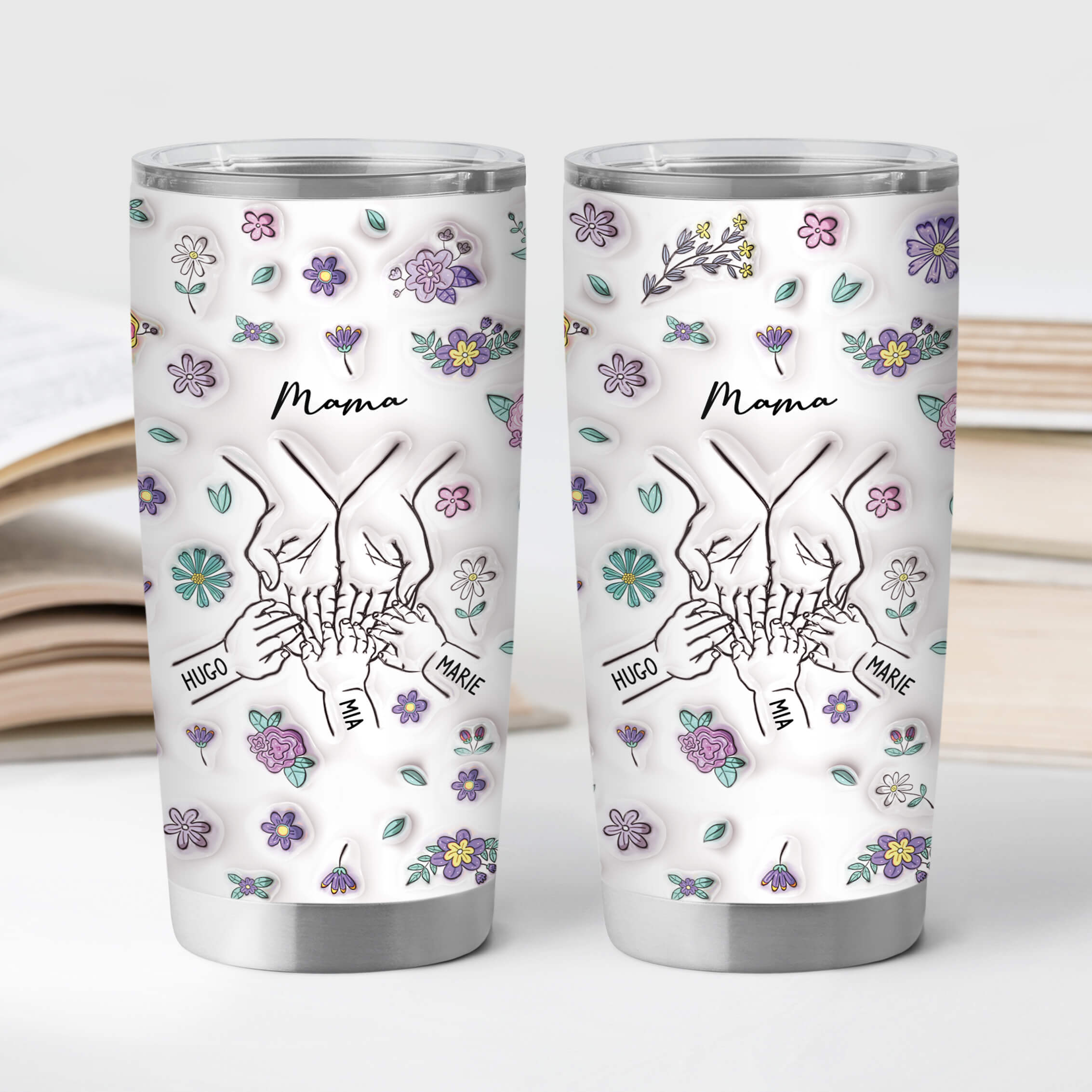 4033TGE2 3d druck effekt mama kinder hand in hand personalisierter thermobecher 20oz fur mamas 4033T5I5A