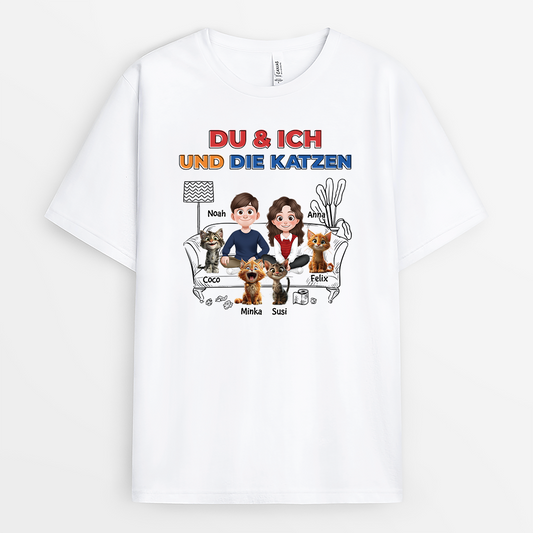 4038AGE1 du ich und die katze personalisierte katze t shirts fur paare 4038AKH0D