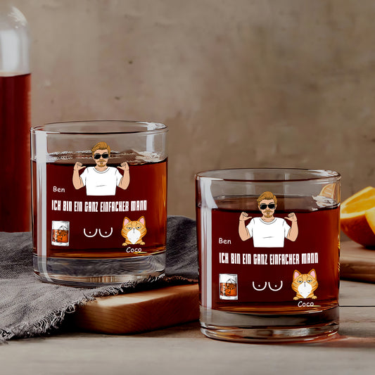 4063IGE1 ich bin ein ganz einfacher mann lustiges whiskyglas fur kartzenliebhaber personalisiert 4063I5L8D