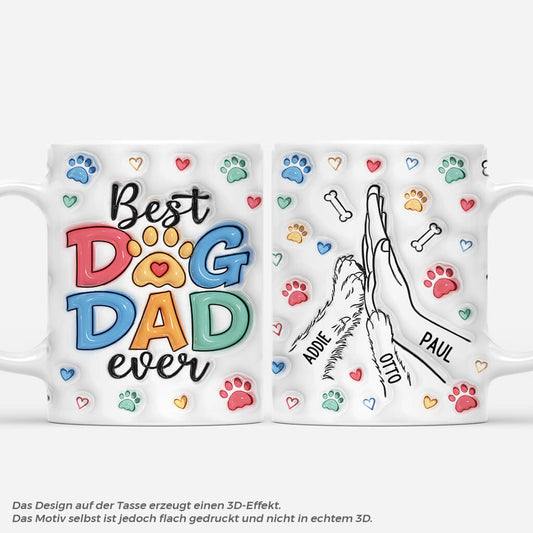 4076MGE1 bester hundepapa aller zeiten high five personalisierte tasse hund_ 4076M