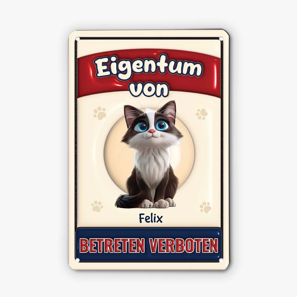 4104EGE2 unser eigentum unbefugtes betreten verboten turschild katze personalisiert_ 4104E8M5D