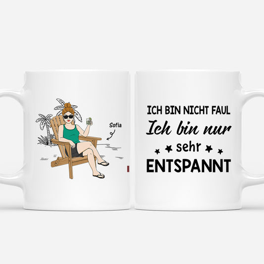 4114MGE1 ich bin nicht faul lustige tasse frauen personalisiert 4114M5L8A