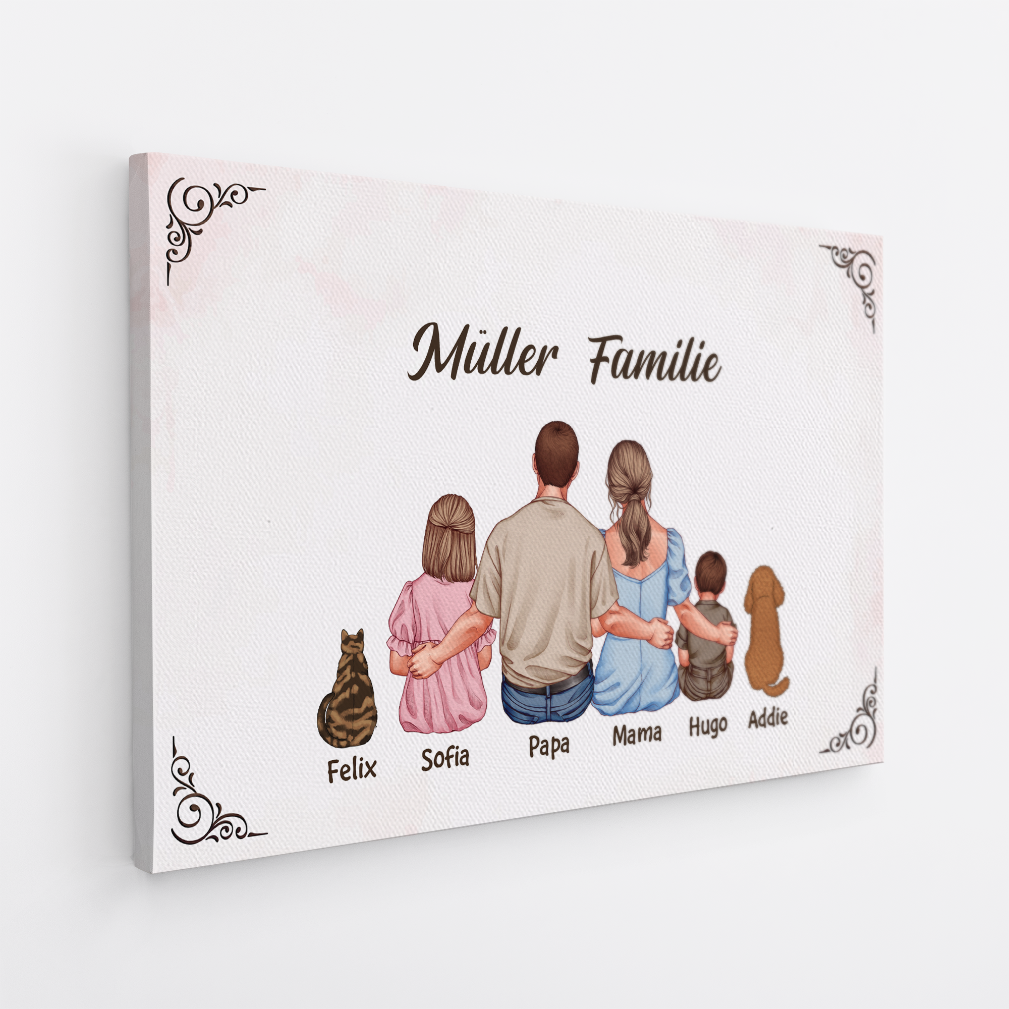 4130CGE2 familie mit hund katze personalisierte leinwand familie_ 4130C6T5I